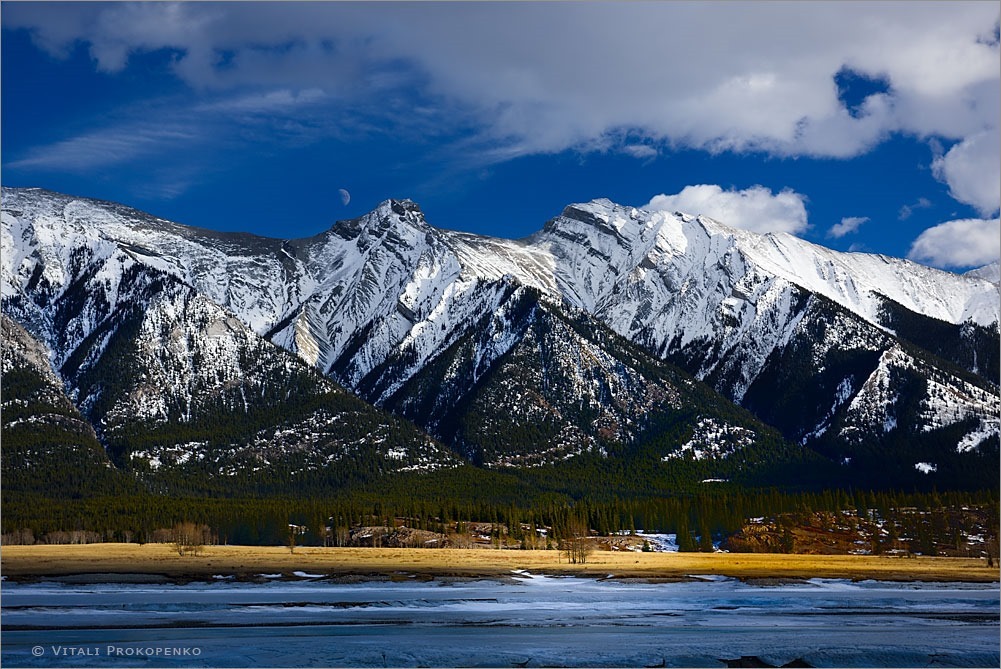 Moonrise over Canadian Rockies